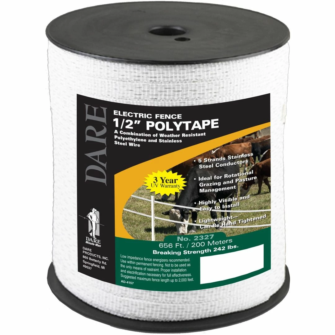 Flash Sale ⭐ Dare Electric Fence 1/2 IN Polytape, 656 FT, 2327 🤩 1 Flash Sale ⭐ Dare Electric Fence 1/2 IN Polytape, 656 FT, 2327 🤩
