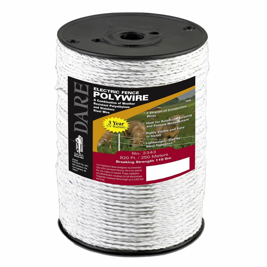 New ๐ Dare Premium Electric Fence Polywire, 820 FT, 2343 ๐ 1 New ๐ Dare Premium Electric Fence Polywire, 820 FT, 2343 ๐