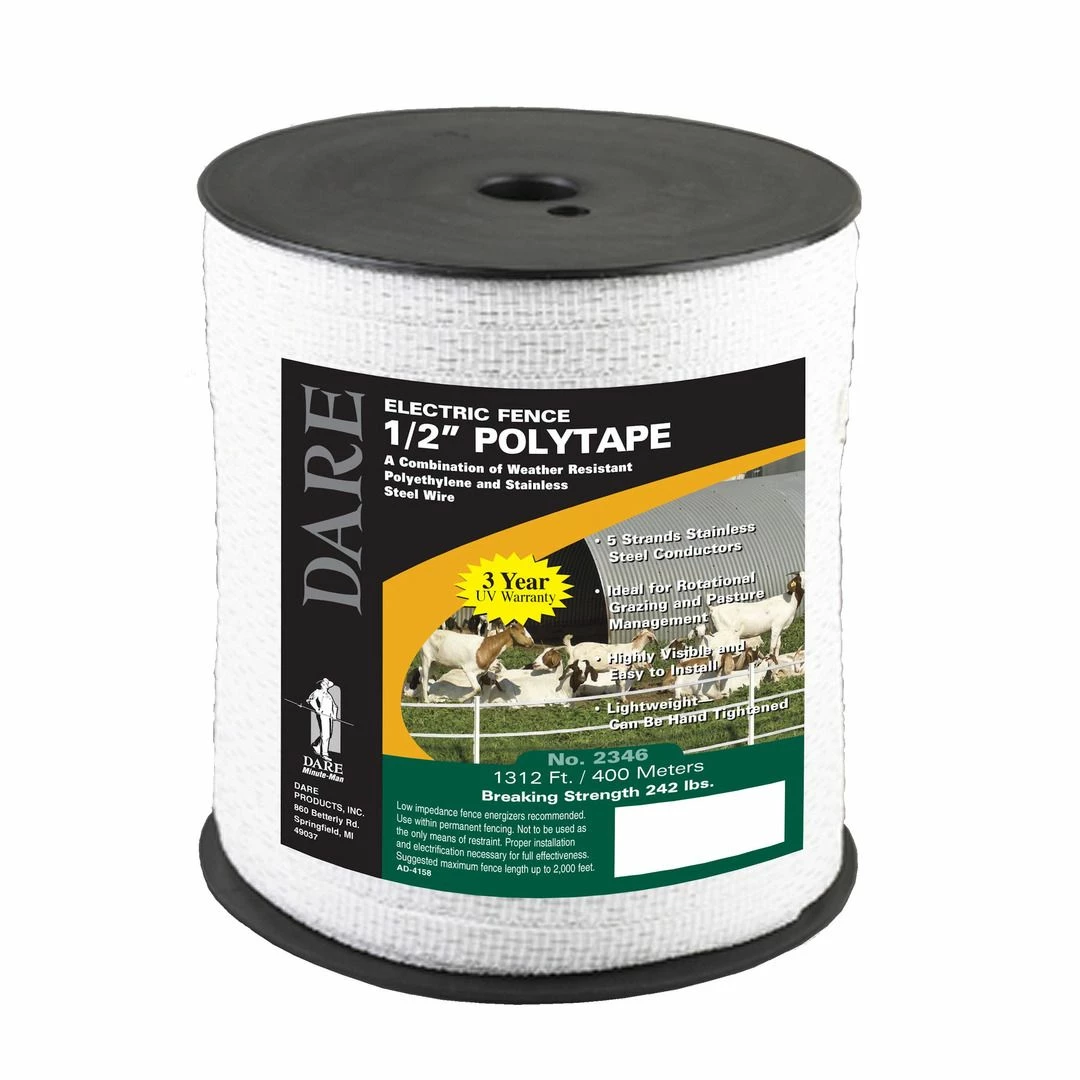 Deals ๐ Dare Electric Fence 1/2 IN Polytape, 1.312 FT, 2346 โ 1 Deals ๐ Dare Electric Fence 1/2 IN Polytape, 1.312 FT, 2346 โ
