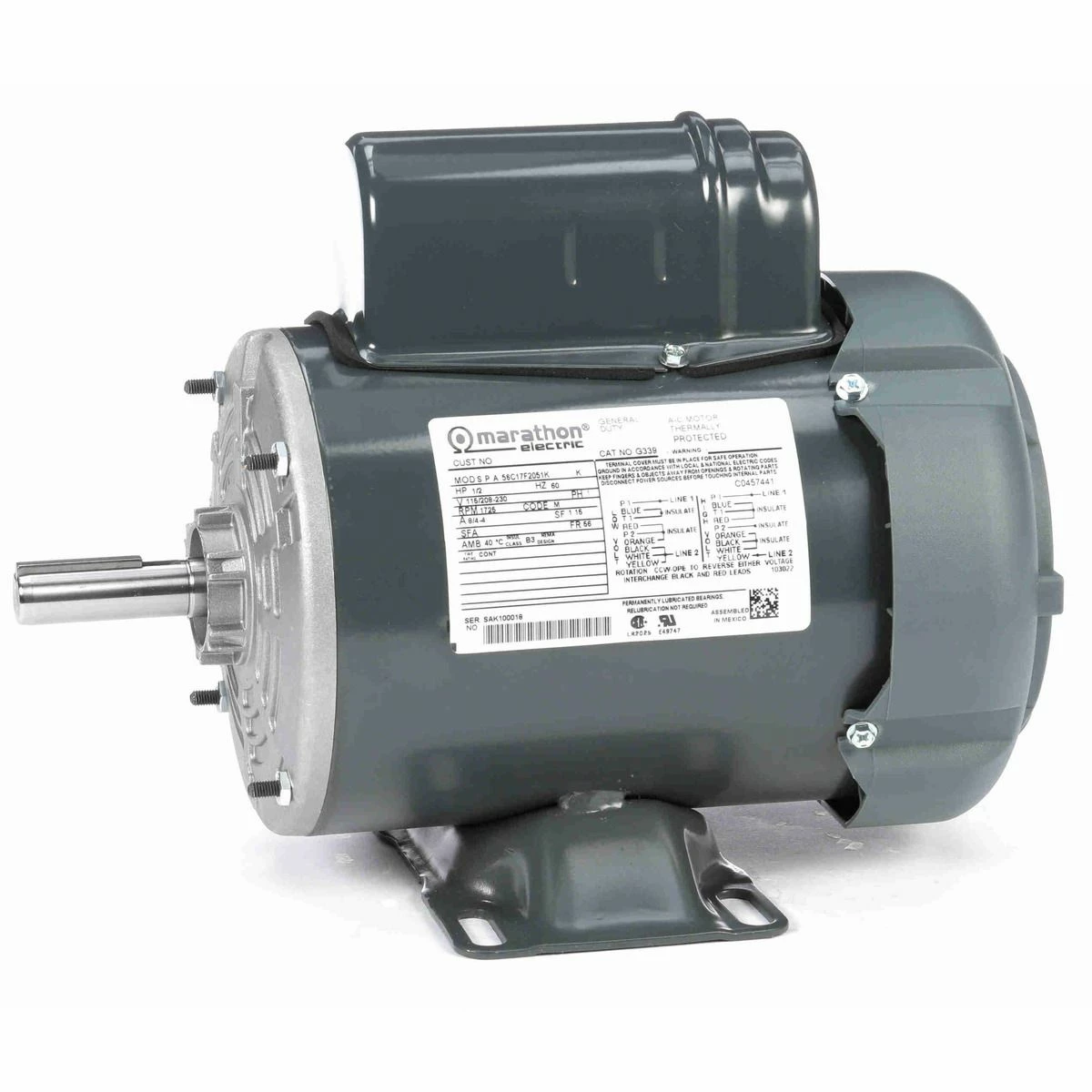 Flash Sale โค๏ธ Marathon Motors 1/2 HP, 1800, Tefc, 56, 1/60/115/208-230v Motor, G339 ๐ฏ 2 Flash Sale โค๏ธ Marathon Motors 1/2 HP, 1800, Tefc, 56, 1/60/115/208-230v Motor, G339 ๐ฏ - Image 2