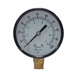 New 🥰 Apache 100 PSI Dry Pressure Gauge with 1/4 IN Male Pipe Thread Lower Mount, 2-1/2 IN, 99019268 🛒