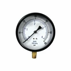 Deals ⭐ Apache 60 PSI Dry Pressure Gauge with 1/4 IN Male Pipe Thread Lower Mount, 4-1/2 IN, 99019273 👏