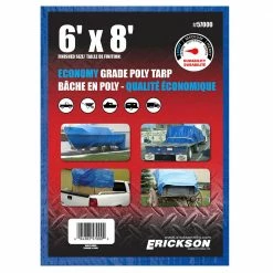Best Sale 😀 Erickson Economy Grade Poly Tarp, Blue, 57000, 6 FT x 8 FT ⭐