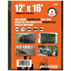 Flash Sale 🎉 Erickson Mid-Grade Poly Tarp, Camo, 57003, 12 FT x 16 FT ⌛