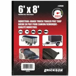 Coupon ๐ Erickson Industrial-Grade Truck / Trailer Poly Tarp, Black, 57040, 6 FT x 8 FT ๐