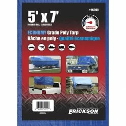 Buy 🔔 Erickson Economy Grade Poly Tarp, Blue, 56999, 5 FT x 7 FT ✨