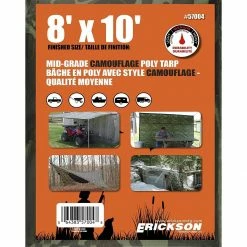 New ๐งจ Erickson Mid-Grade Poly Tarp, Camo, 57004, 8 FT x 10 FT ๐คฉ