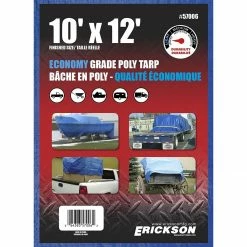 Best Sale 😍 Erickson Economy Grade Poly Tarp, Blue, 57006, 10 FT x 12 FT 💯