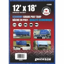 New 🤩 Erickson Economy Grade Poly Tarp, Blue, 57008, 12 FT x 18 FT 🤩