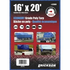 Best Pirce โญ Erickson Economy Grade Poly Tarp, Blue, 57009, 16 FT x 20 FT ๐คฉ