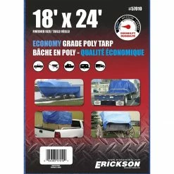 Promo 🔔 Erickson Economy Grade Poly Tarp, Blue, 57010, 18 FT x 24 FT 💯