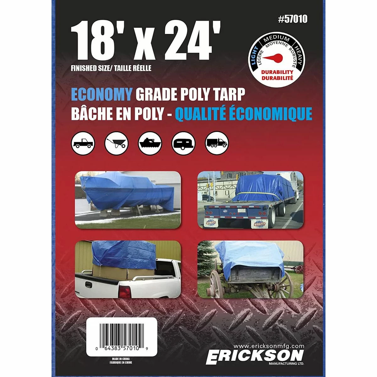 Promo 🔔 Erickson Economy Grade Poly Tarp, Blue, 57010, 18 FT x 24 FT 💯 1 Promo 🔔 Erickson Economy Grade Poly Tarp, Blue, 57010, 18 FT x 24 FT 💯