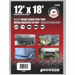 Discount 🎉 Erickson Heavy-Grade Poly Tarp, Silver, 57023, 12 FT x 18 FT 😉