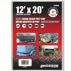 Flash Sale 🤩 Erickson Heavy-Grade Poly Tarp, Silver, 57024, 12 FT x 20 FT ✔️