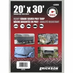 Buy 🎁 Erickson Heavy-Grade Poly Tarp, Silver, 57026, 20 FT x 30 FT 🎉