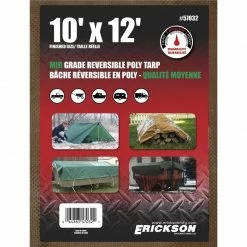 Cheapest 👏 Erickson Mid-Grade Reversible Poly Tarp, Brown / Green, 57032, 10 FT x 12 FT 🛒