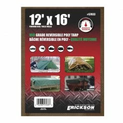 Best Pirce 🔔 Erickson Mid-Grade Reversible Poly Tarp, Brown / Green, 57033, 12 FT x 16 FT 🌟
