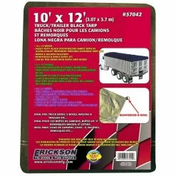 Brand new 😀 Erickson Industrial-Grade Truck / Trailer Poly Tarp, Black, 57042, 10 FT x 12 FT 🧨