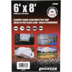 Cheap 🌟 Erickson Economy Grade Poly Tarp, Clear / White, 57060, 6 FT x 8 FT 👍