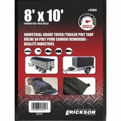 Hot Sale 🤩 Erickson Industrial-Grade Truck / Trailer Poly Tarp, Black, 57041, 8 FT x 10 FT 😍