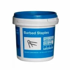 Discount 👏 Bekaert Barbed Fence Staple, 8 Gauge, 1.7 IN Bezinal 🧥 Coated, 8 LB Bucket, 658132 💯